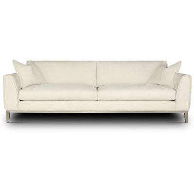 Canapé à accoudoirs carrés en cuir véritable 96 po Fairfax