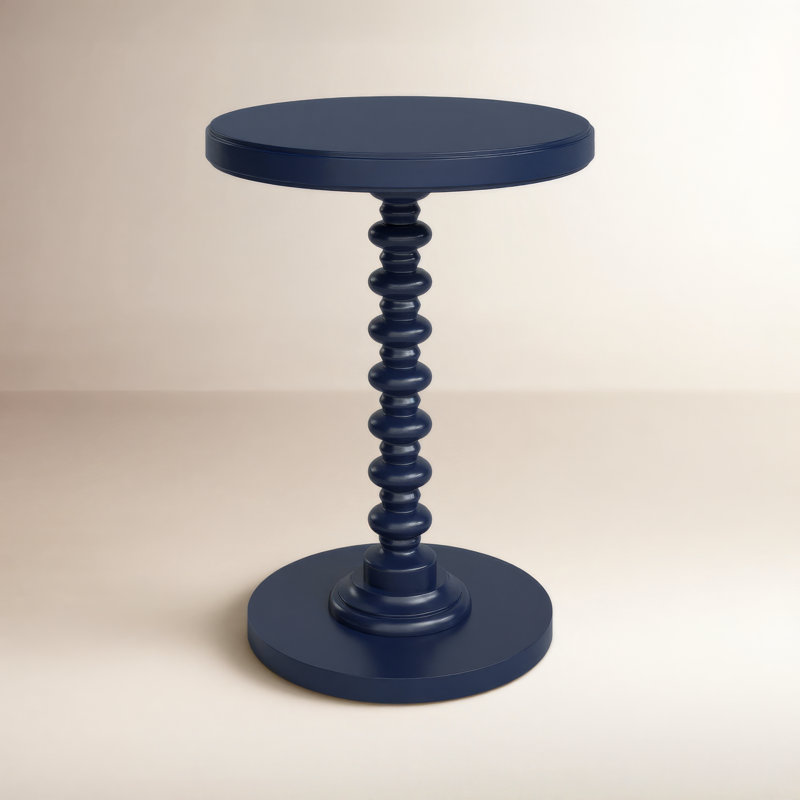 Table de bout à piédestal Fiama, Bleu marine, H 22,25 po x l 17 po
