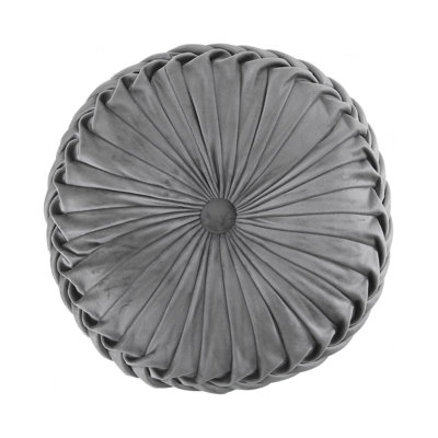 Maeve Neutral Round Velvet Pillow