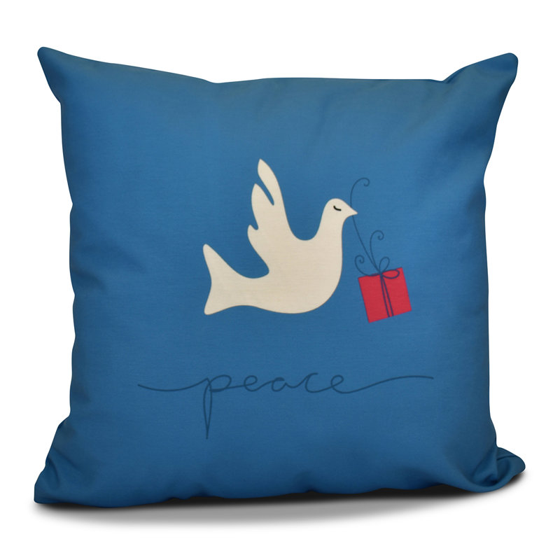 Housse et insert de coussin décoratif d'extérieur carré Coastal Christmas, H 18 po x l 18 po, Bleu sarcelle