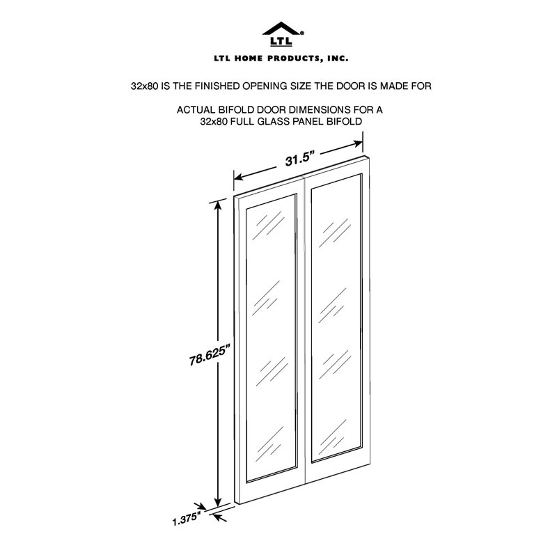 Porte pliante Pinecroft, 32 po x 78,63 po