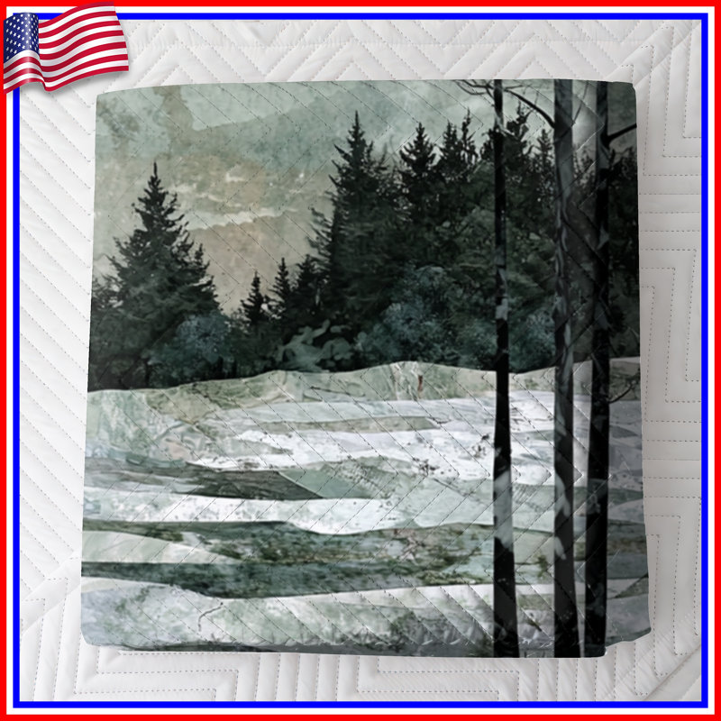 Full Moon Winter Landscape Bedding Moon Bedspread Nature, Twin