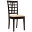 2 chaises de salle à manger cappuccino avec tissus beiges - dossier géométrique, housses souples