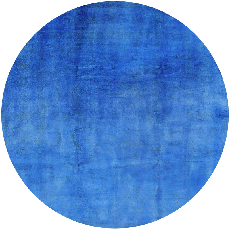 Tapis 10056 de style Mid-Century moderne 10056 lavable à la machine, Rond 5 pi