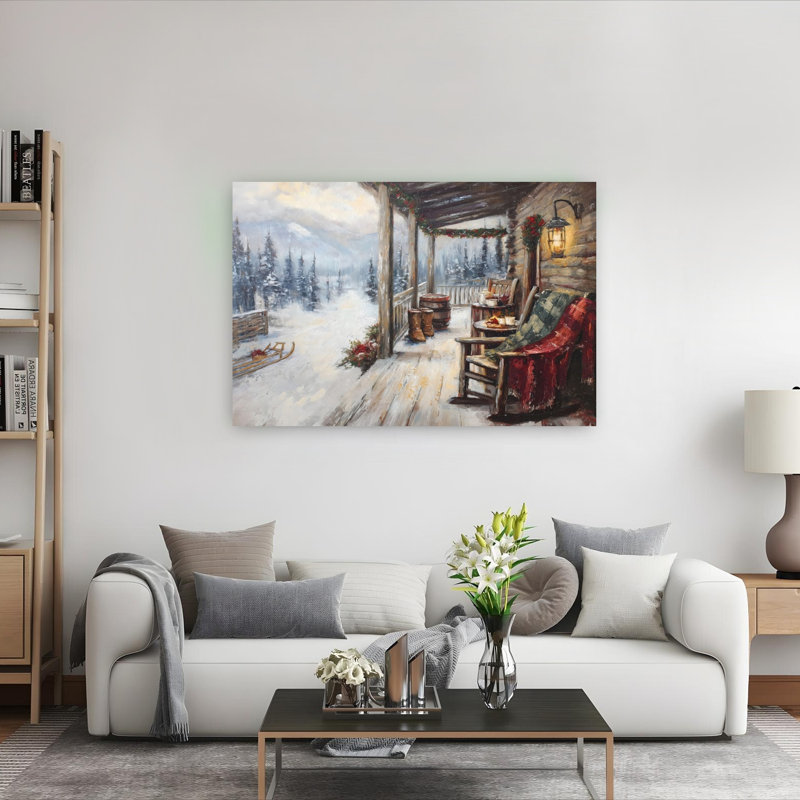 Reproduction d'art mural paysage d'hiver, 40" H x 60" W