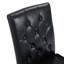 Ensemble de 4 chaises de salle à manger en polyuréthane noir: dossier à boucle ergonomique, hauteur de 35 pouces, pieds en métal noir, un choix discret et luxueux.-1234220579