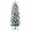 Arbre de Noël artificiel enneigé de 6 pi de hauteur avec 477 branches enneigées, conception à ouverture automatique et base en acier robuste pour une installation et un rangement faciles