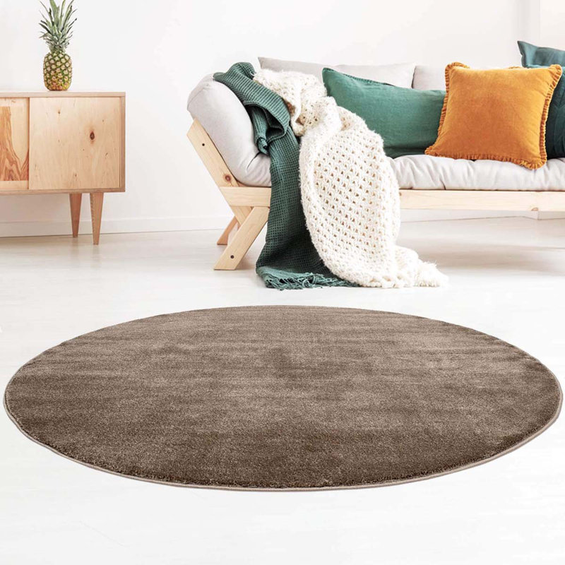 Aaminah Solid Colour Hand Woven Area Rug, Round 150cm