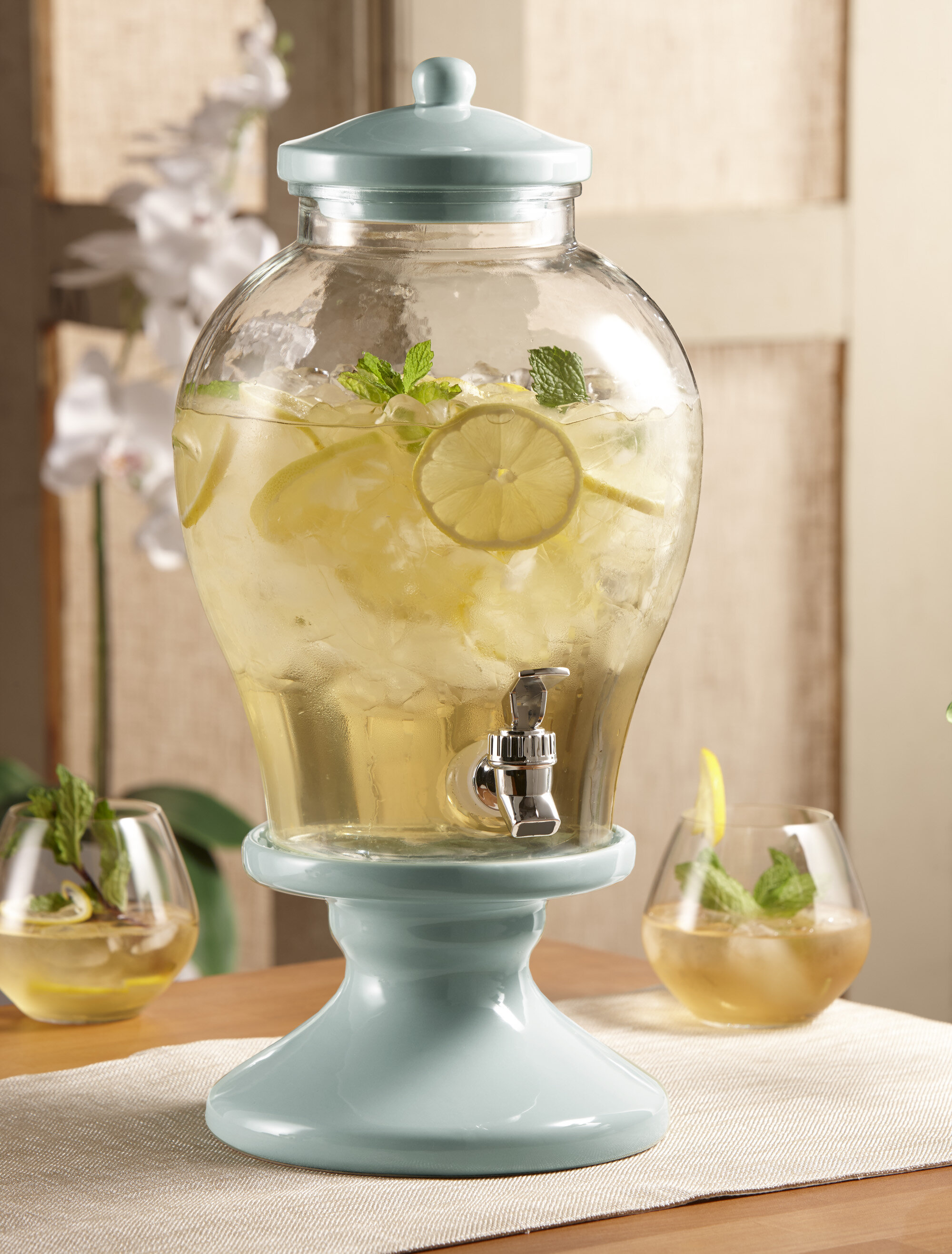 Willa Arlo Interiors Zimmerman 21 Lidded Drink Dispenser - Clear