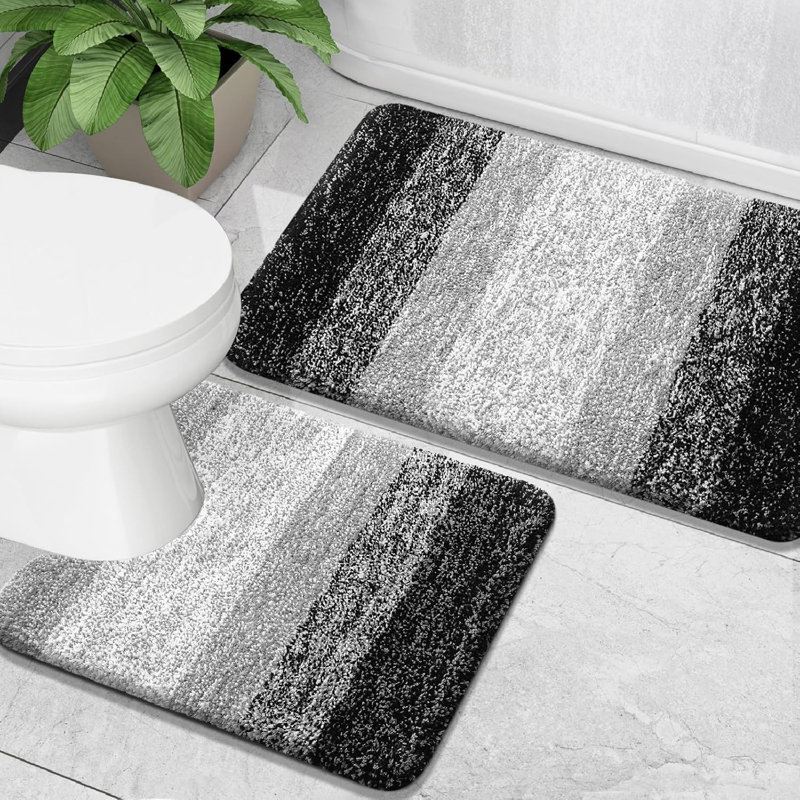 2-piece Bathroom Rug Set Black