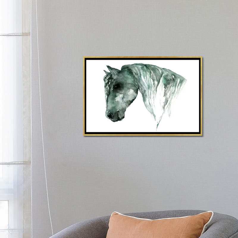 Art du cheval, Toile encadrée d'or, H 26 po x l 18 po x 1,5 po