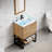 Azai 24" Modern Single Bathroom Vanity Set with Ceramic Sink Top, Open Shelf, Metal Frame-1920207029