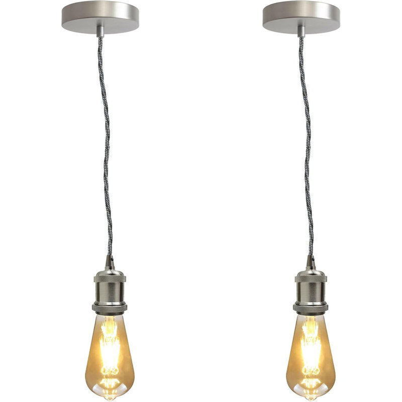 1 - Light Single Pendant, Satin Nickel