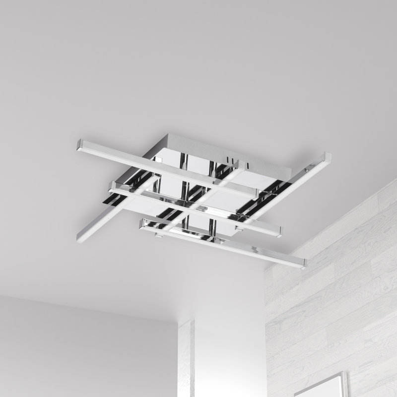 Summit Light Unique/Statement Geometric Flush Mount, 2" H x 20" W x 20" D, Polished Chrome
