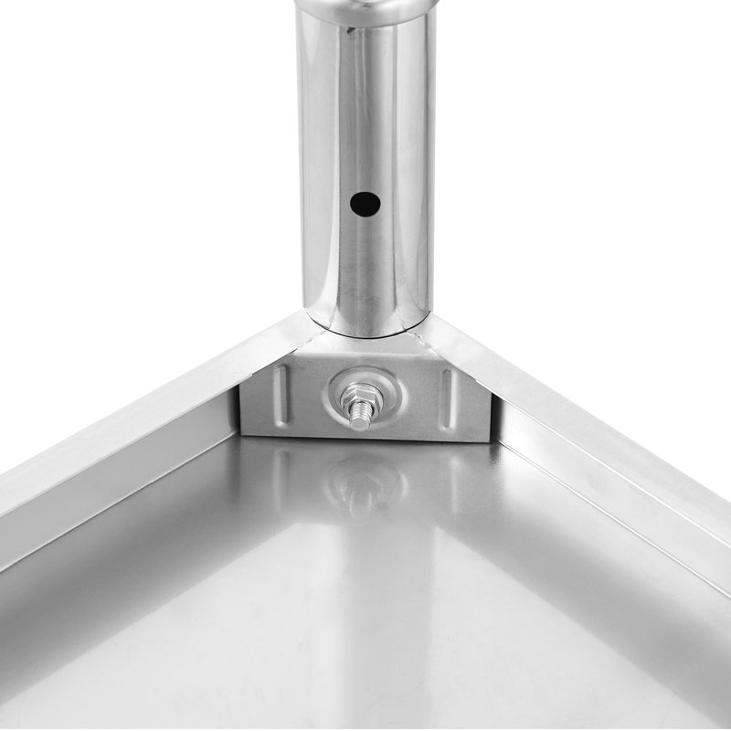 Table de travail 24 x 26 pouces en acier inoxydable de haute qualité avec dosseret à 3 côtés, hauteur réglable et tablettes pour la cuisine à domicile 24 x 24 x 26