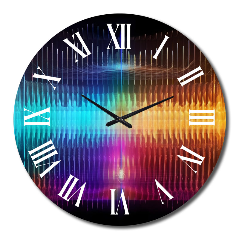 Horloge murale abstraite Schumann Resonances Waveform Spectrum II, Grand