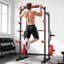 Support électrique Power Cage, support multifonctionnel à haltères Barbell avec hauteur ajustable, équipement d'entraînement à la maison pour l'entraînement en force avec crochets en J et autres accessoires de remise en forme