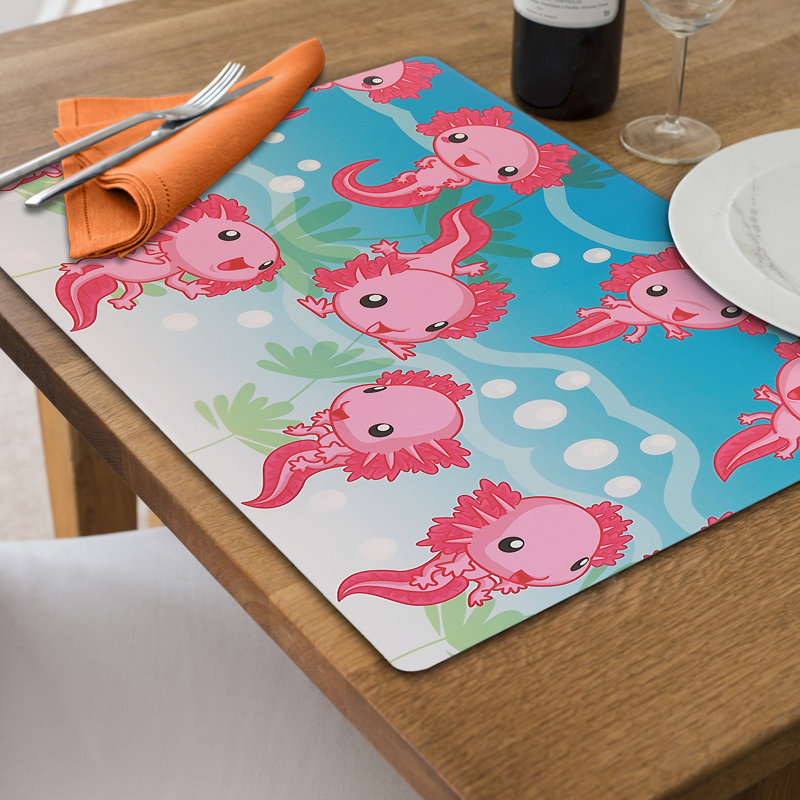 Napperon en plastique cinq pièces Axolotl - ensemble de 12