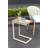 Moorea Aluminum and FSC Teak Outdoor Patio C-shape Side Table-1929431807