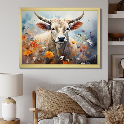 Vache harmonie florale II - imprimé