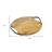 13" Natural Brown Round Wood and Metal Tray