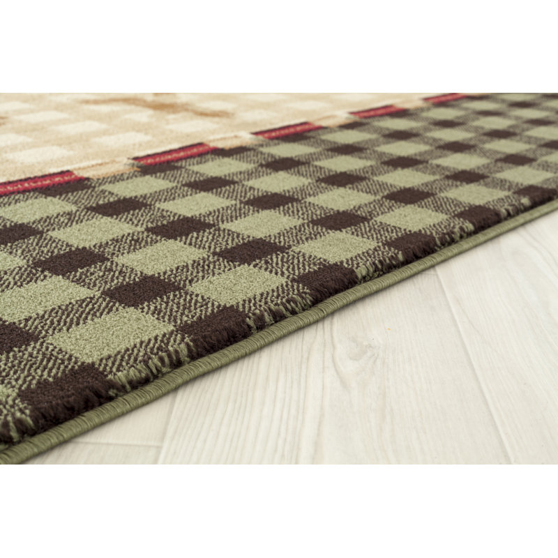 Tapis vert / beige Pippen, Rectangle 1 pi 10 po x 3 pi