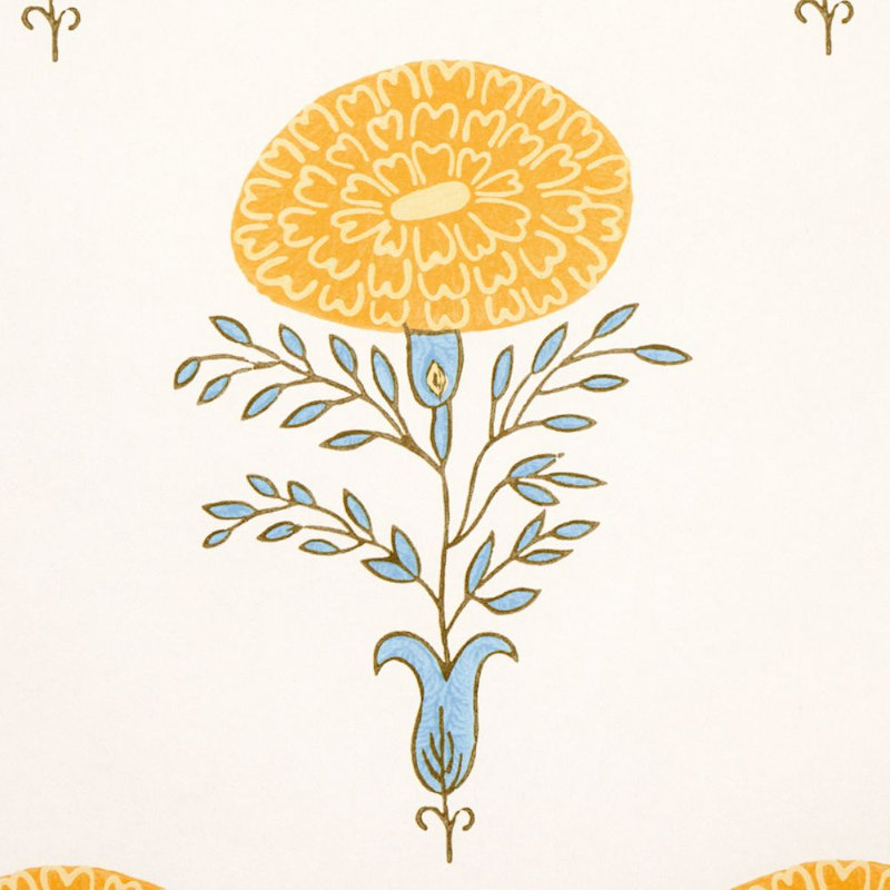 Schumacher x Molly Mahon Marigold Wallpaper, Yellow