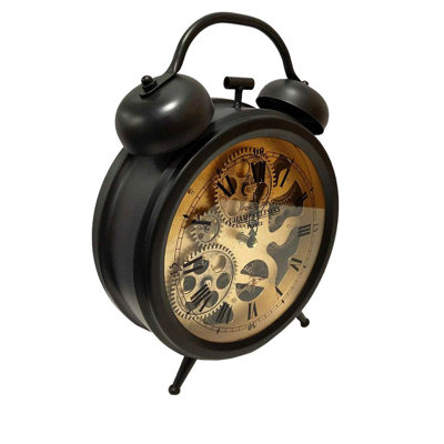 Roman Numeral Metal Quartz Movement / Crystal Tabletop Clock in