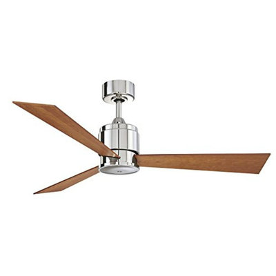 Elegant Comfort: Fanimation Zonix 54" Ceiling Fan in Polished Nickel with Cherry/Walnut Reversible Blades