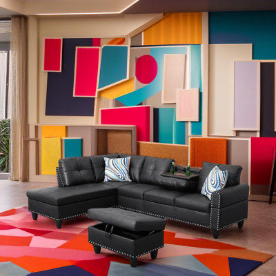Ensemble de salon modulaire en similicuir 3 pièces Modo