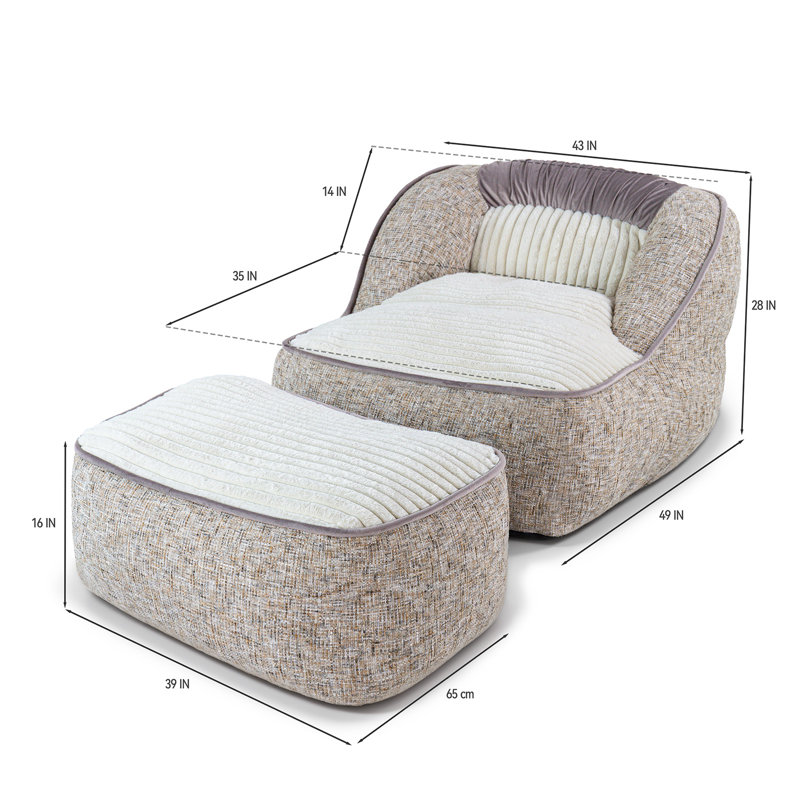 Polyester Refillable Bean Bag Lounger