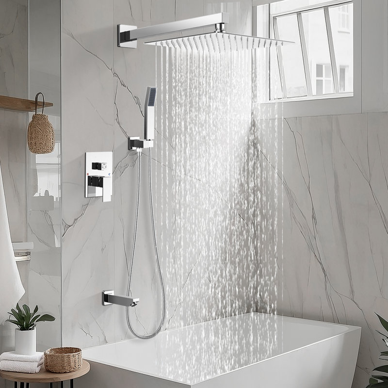 Complete Shower System with Rough in-Valve, Chrome
