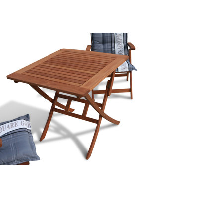 Harrell 2 - Person Wood Patio Dining Set with Square Table , Cushions Included
