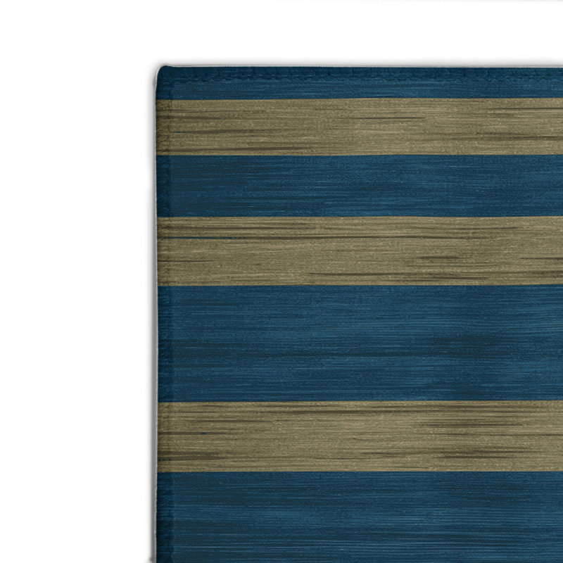 Tapis intérieur / extérieur bleu HorizontalStripes, Rectangulaire 2 pi x 3 pi