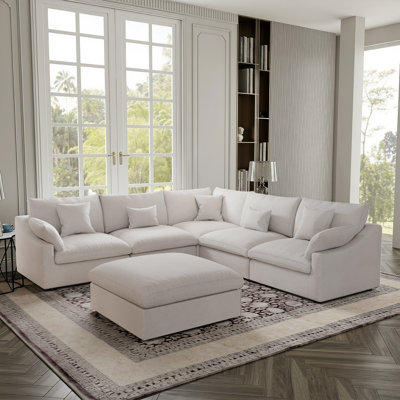 Canapé modulaire avec repose-pieds 6 pièces 6 pièces
