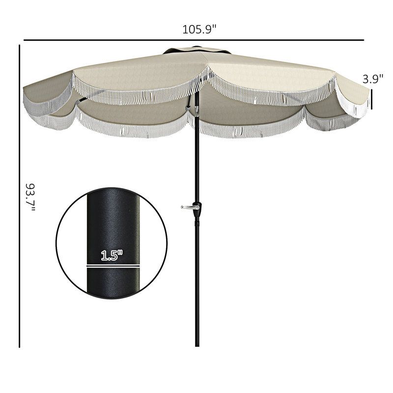 Parasol de table d'extérieur, Light Grey