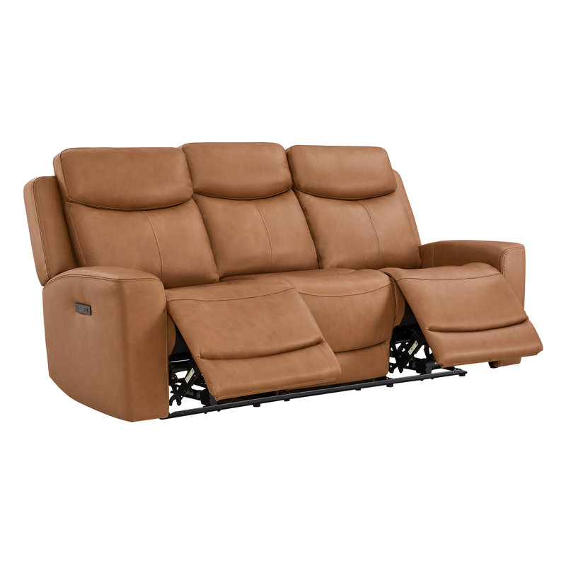 Canapé inclinable électrique en cuir véritable, Butternut