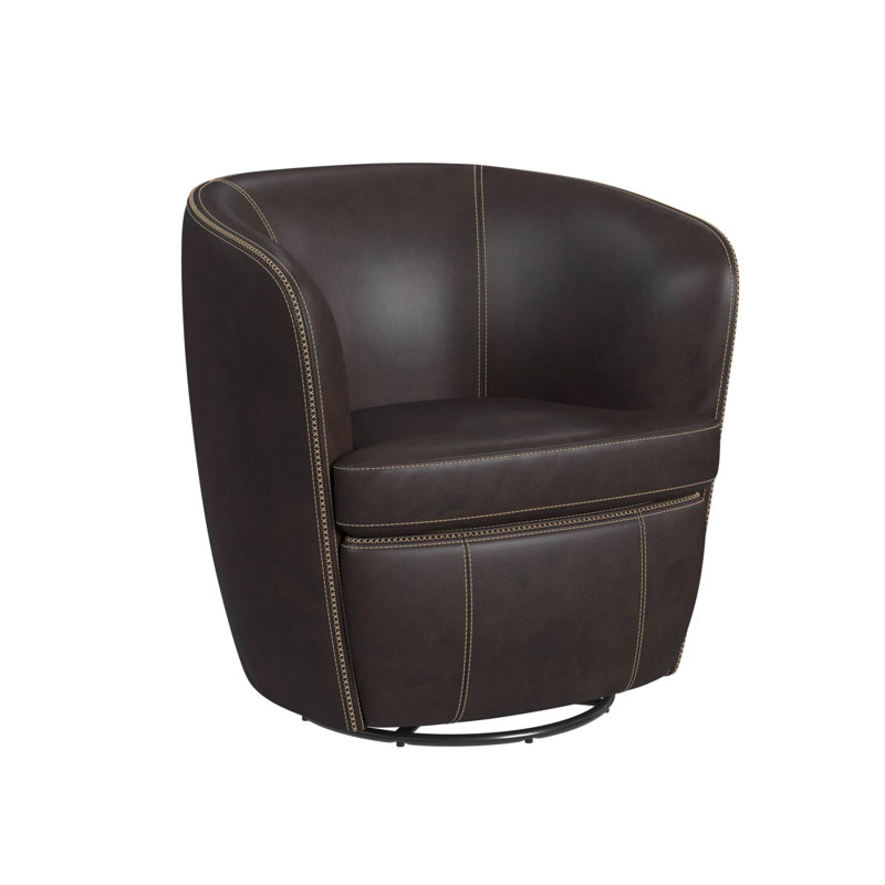 Chaise pivotante Vadwala, Similicuir brun
