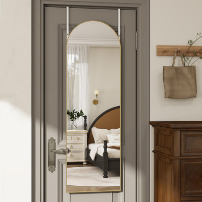 Over the Door Mirror Full Length,48"x14"Door Hanging Mirror Full Length Arch Mirror