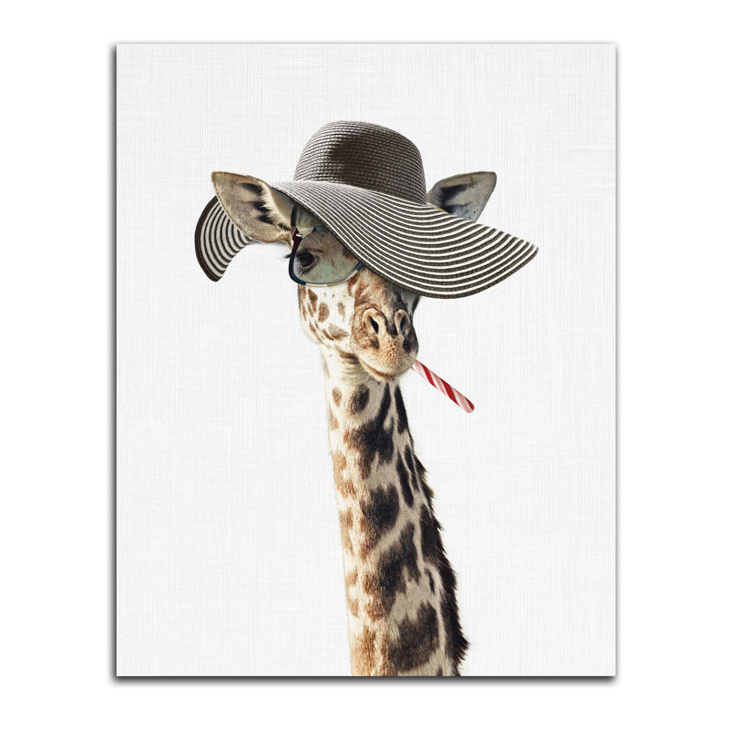 Girafe habillé, Papier, H 20 po x l 16 po x P 0,01 po