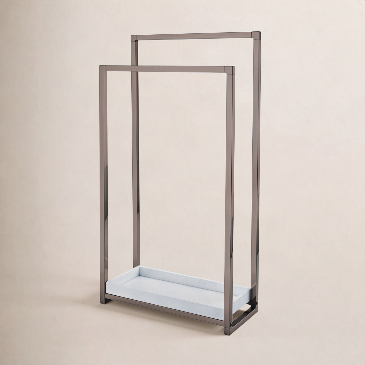 Edenscape 2-Tier Freestanding Towel Rack, Brushed Nickel