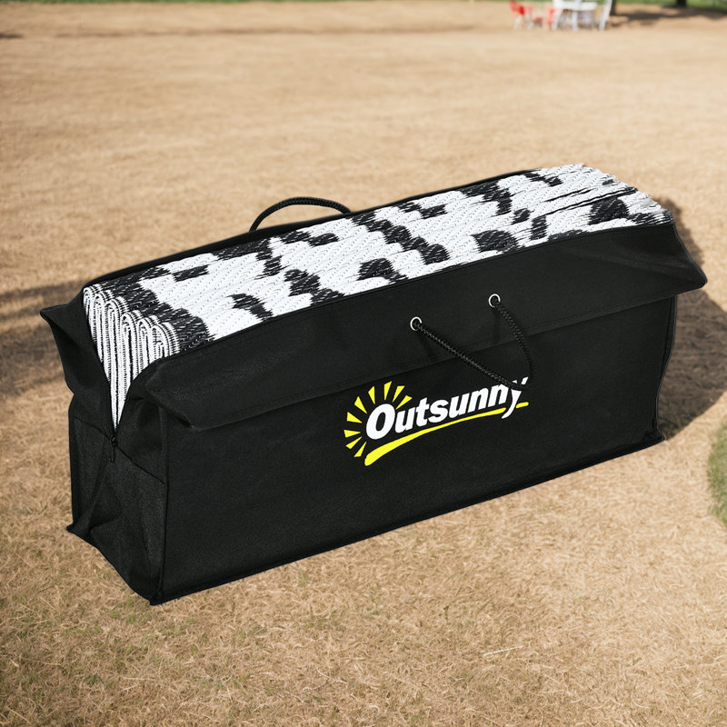 Tapis d'extérieur imperméable réversible - Tapis de camping portatif avec sac de transport, Rectangle 9 pi x 12 pi