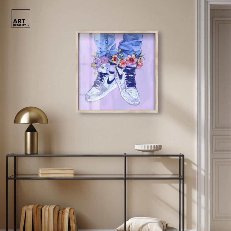 Art floral lilas, H 25 po x l 25 po, Crème, crème
