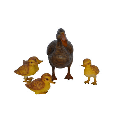 5 Piece Funchess Duck Family Figurine Set Made of Bronze