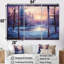 «Purple River Winter Windows II - Winter Landscape», art mural-966527003-966527005