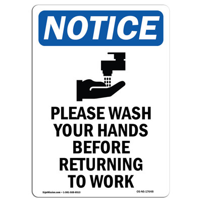 Please Wash Your Hands Sign with Symbol