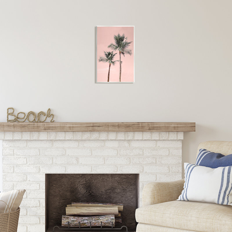 «Stupell Industries Pink Summer Palm Trees», art mural sur toile par Natalie Carpentieri, H 15 po x l 10 po x P 0,5 po