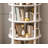 Corner Shelf, Solid Wood Rotating Bookshelf Tower with Wheels-137800320