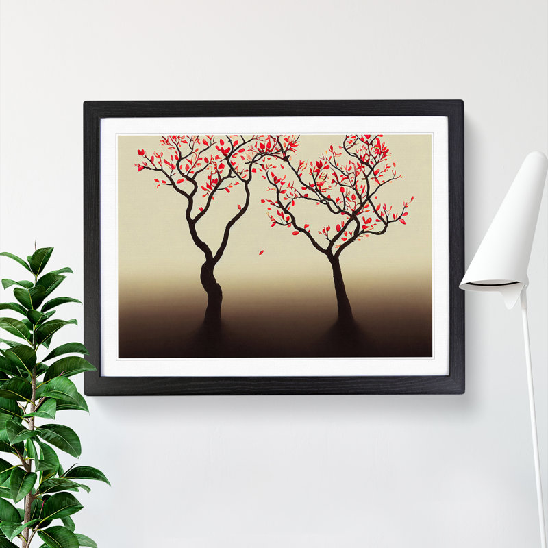 XH1022-638X Angelical Apple Trees - Single Picture Frame Print, Oak, 34cm H x 46cm W x 2cm D