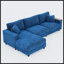 Canapé modulaire en L Corduroy avec méridienne réversible, rangement caché et deux coussins pour les salons modernes-1626759064